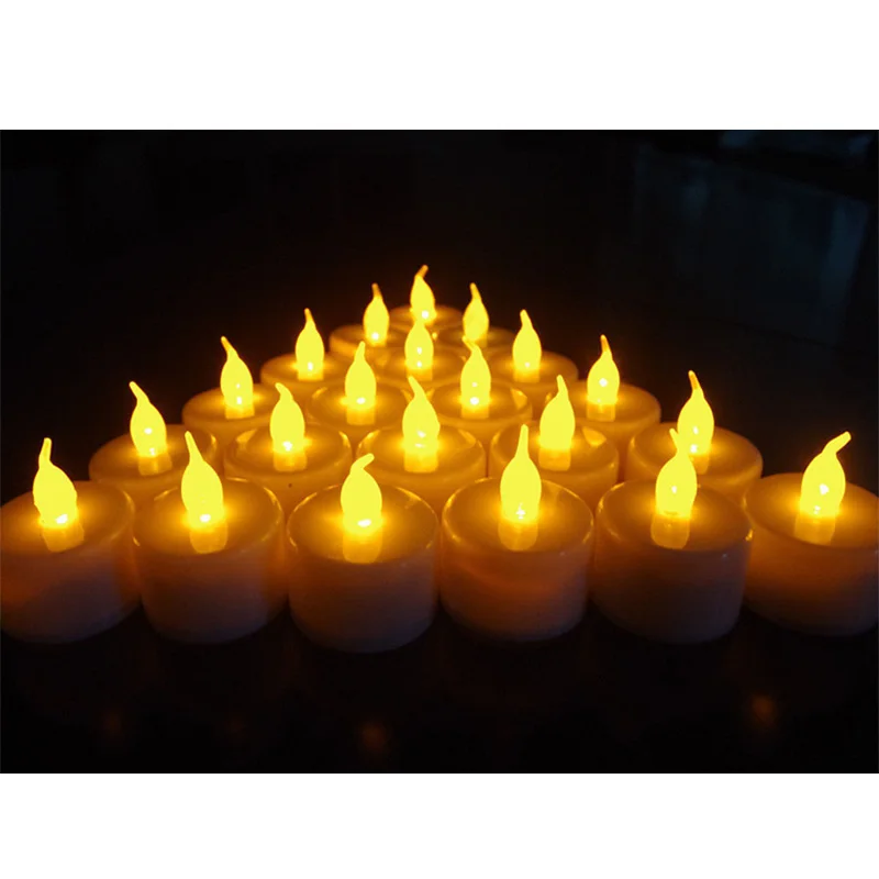 30 x желтый теплый Мерцающий СВЕТОДИОДНЫЙ светильник для чая свечи без пламени