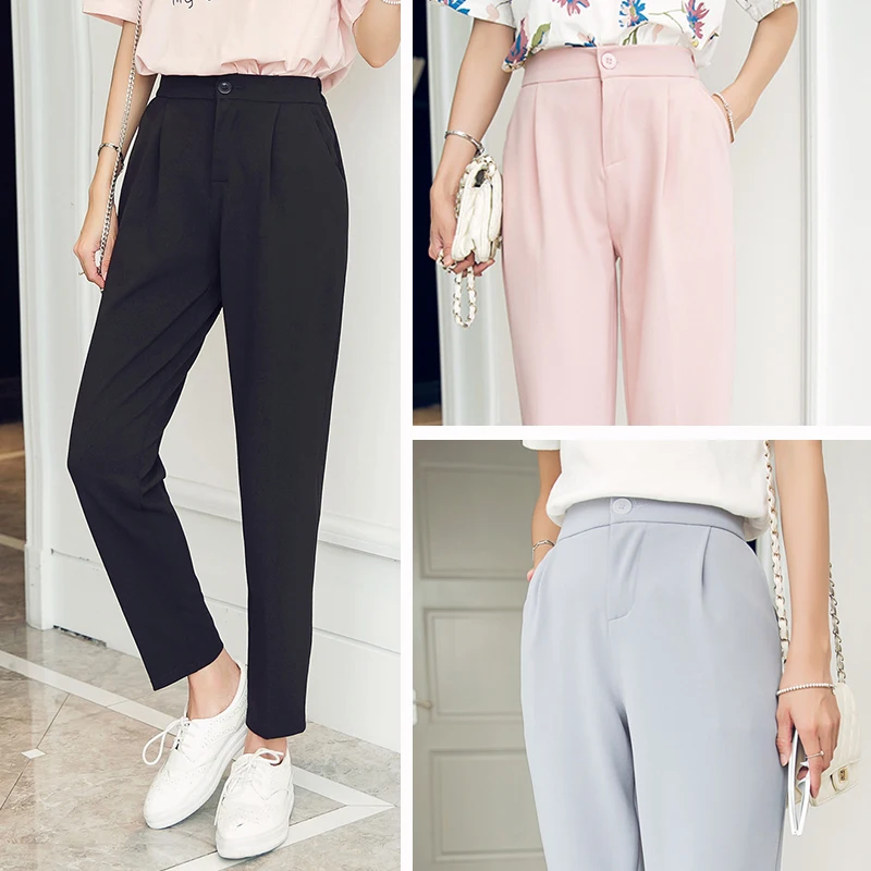 Горячая Распродажа 2019 летние корейские женские классические штаны шаровары с