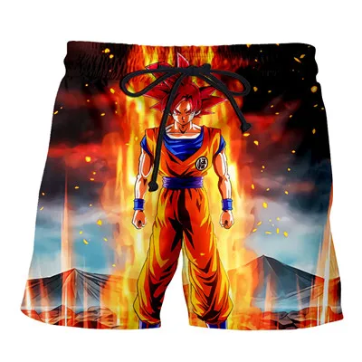 Мужские хипстерские летние быстросохнущие пляжные боксеры, шорты, 3D Dragon Ball Z Kid Goku, пляжные шорты с карманами - Цвет: 4