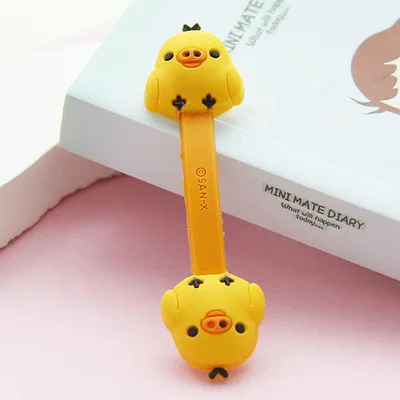 Chick 2 шт. мультфильм USB устройства для сматывания кабеля провода организатор наушников Держатель мышь шнур протектор кабель управление для samsung iPhone - Цвет: Chick