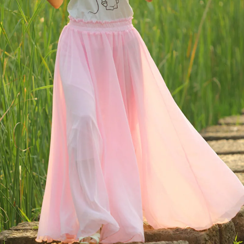 Plus Size s-4xl Fashion Woman Summer new chiffon skirt female sweeping Lady magic fairy bohemian half-length | Женская одежда