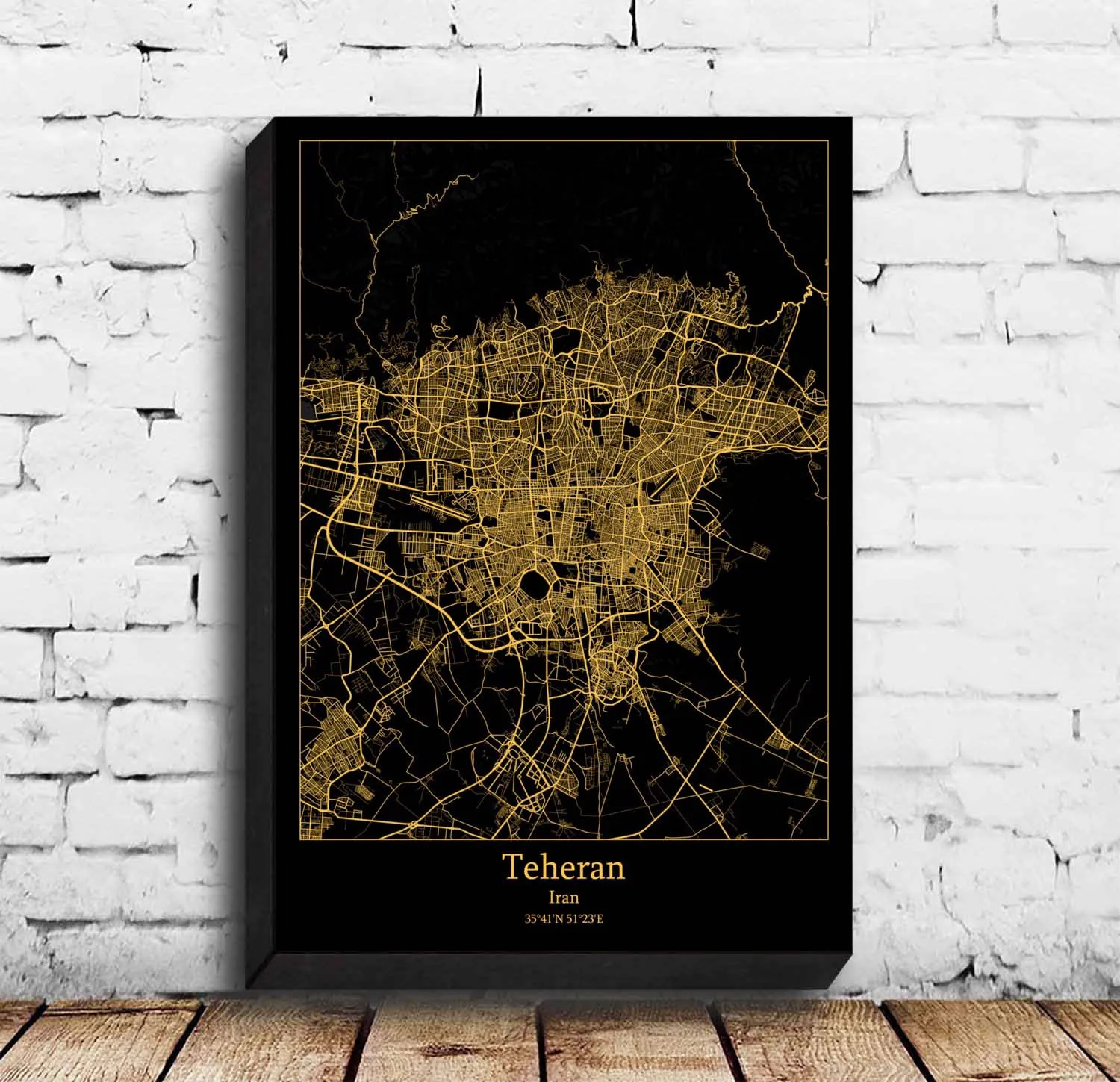 Постер с картой Тегерана и Ирана|Рисование каллиграфия| |