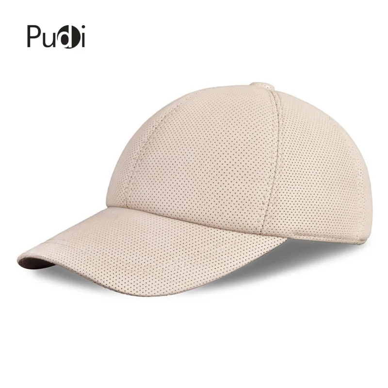 Pudi HL013 Men's Genuine Leather Baseball Cap hat 2020 brand new boys' real leather baseball caps hats black white brown color