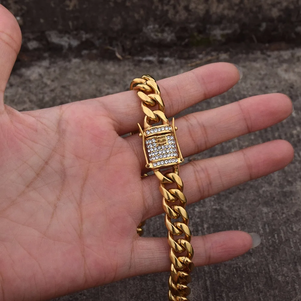 Браслет мужской из нержавеющей стали 10 мм 21 5 см|bracelet chain|hip hop braceletlink bracelet |
