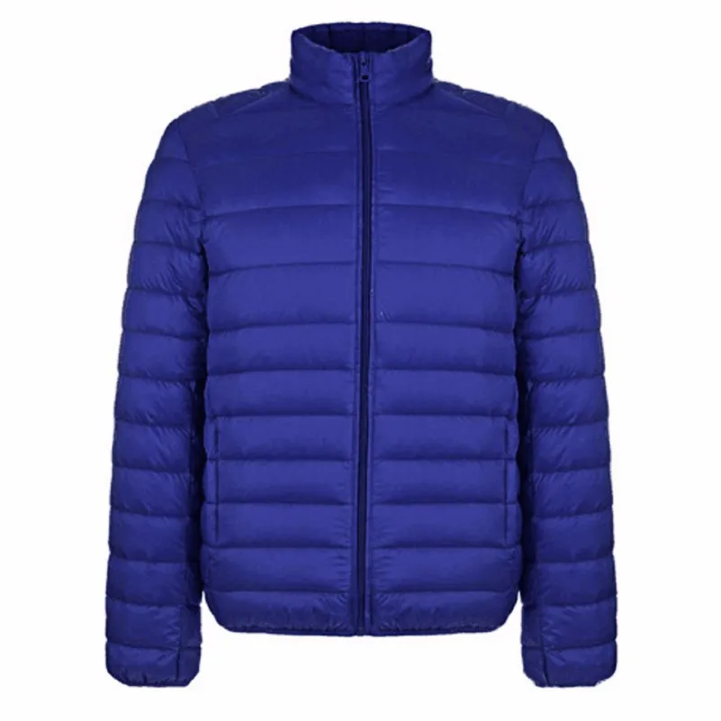 Sapphire Blue Осенне-зимняя мужская куртка, новинка, парные тонкие пальто, 90% утиный пух, ультра-легкие тонкие парки со стоячим воротником и хлопковой подкладкой - Цвет: Sapphire Blue
