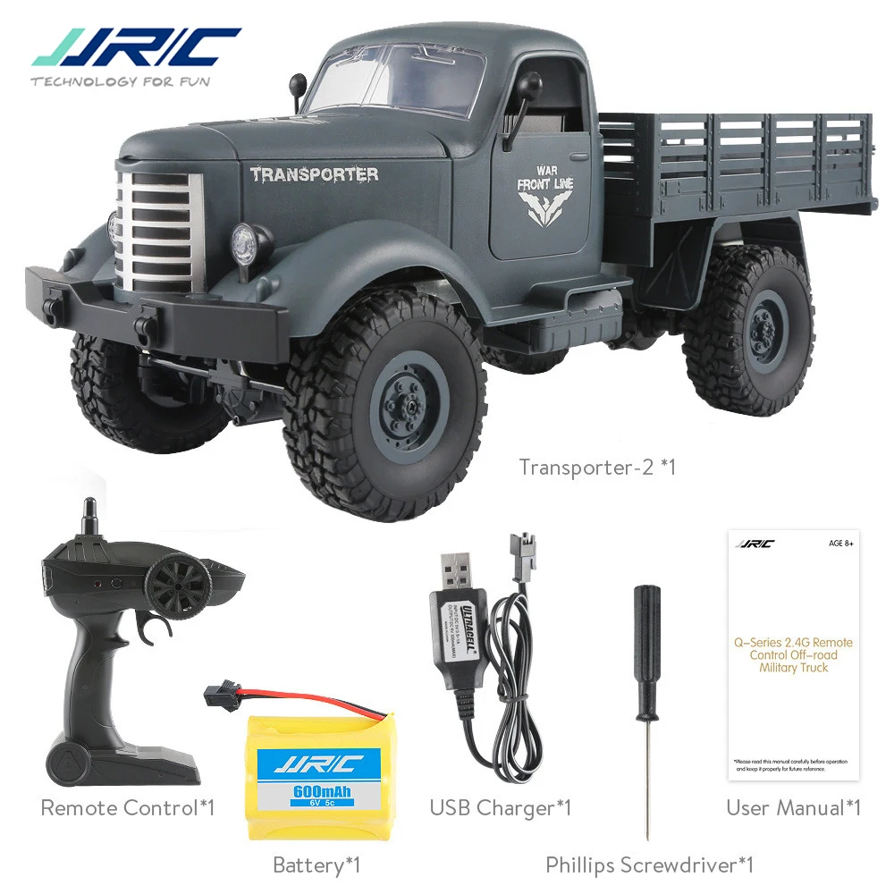 JJRC Q61 RC грузовик 1:16 2,4G машина на дистанционном управлении автомобиль 4WD гусеничный внедорожник военный RTR пульт дистанционного управления автомобиль игрушки для детей