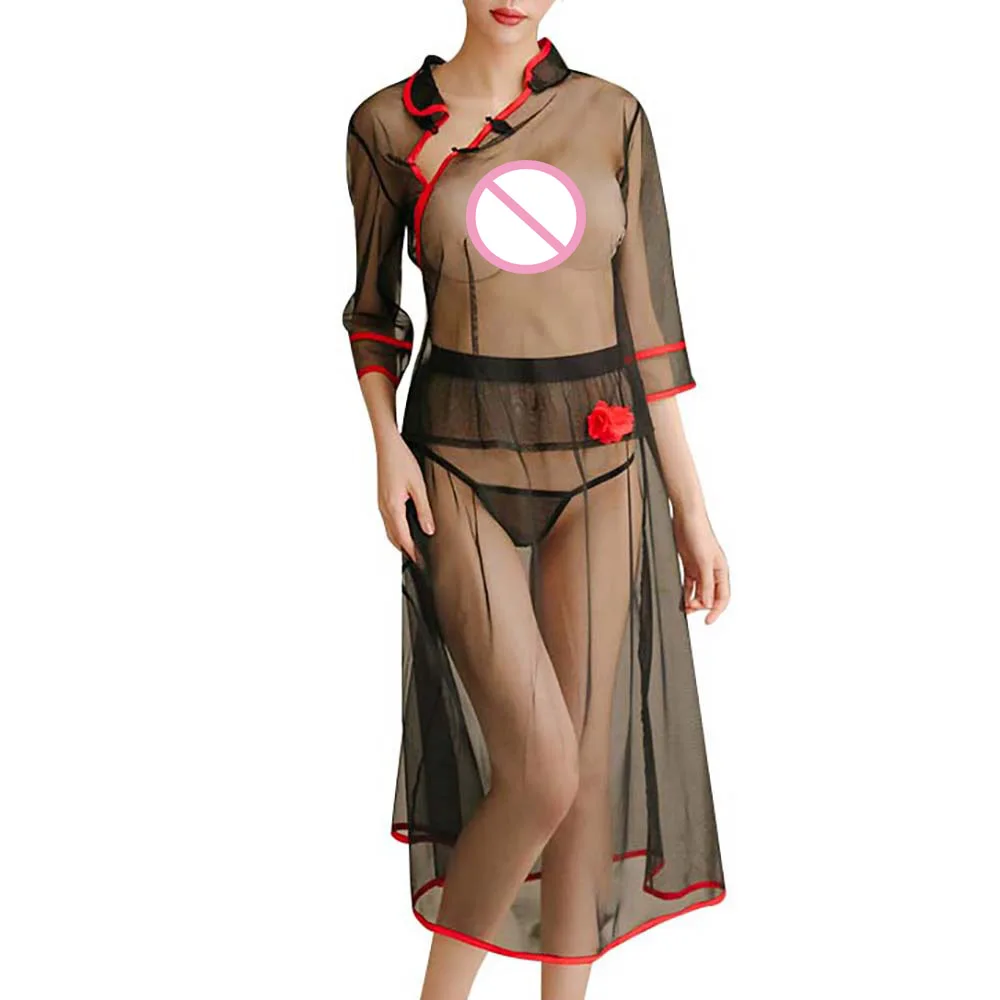 Женское пикантное белье из органзы комплект традиционного китайского стиля топ