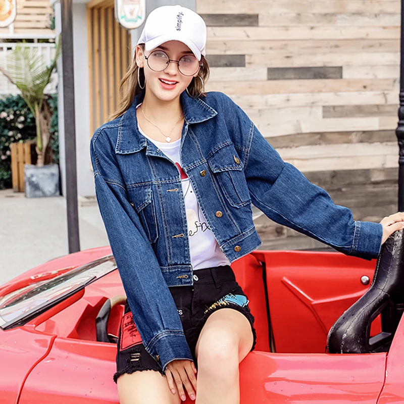 2019 новая весенняя куртка Женская Студенческая с милым Микки джинсовая принтом