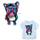 Утюг на разноцветные нашивки в форме собак для одежды DIY футболка Платья моющиеся теплопередача виниловые наклейки на одежде пресс аппликация