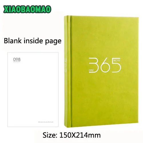 blank inside page Толстый! Высокое качество! 365 ежедневный план, ежемесячный недельный дневник, блокнот, бумага, 184 листов, планировщик, креативный - Цвет: blank inside page