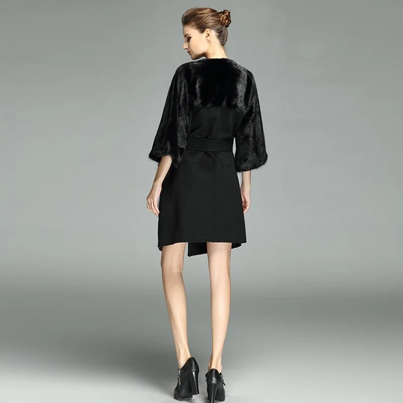 2021 Роскошные Брендовые женские натурального меха норки модная куртка с лисой и