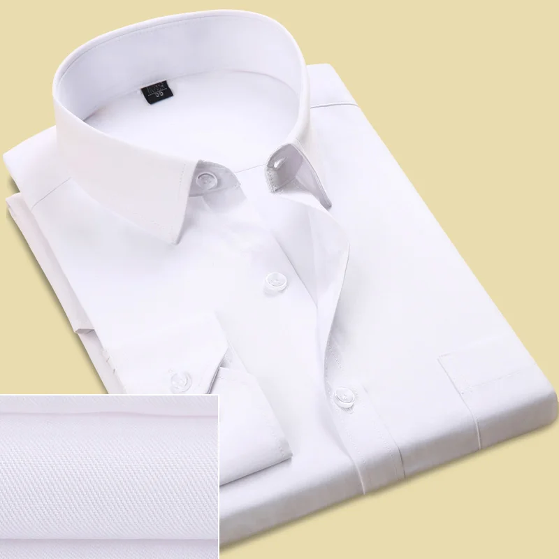 Twill Shirt Business Men Dress Shirts Luxury Long Sleeve Slim Fit White Work Plus Size 7XL 8XL 9XL | Мужская одежда