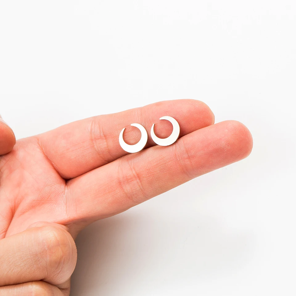 Новый Для женщин мини-серьги Модные Нержавеющая сталь золотой и серебряный