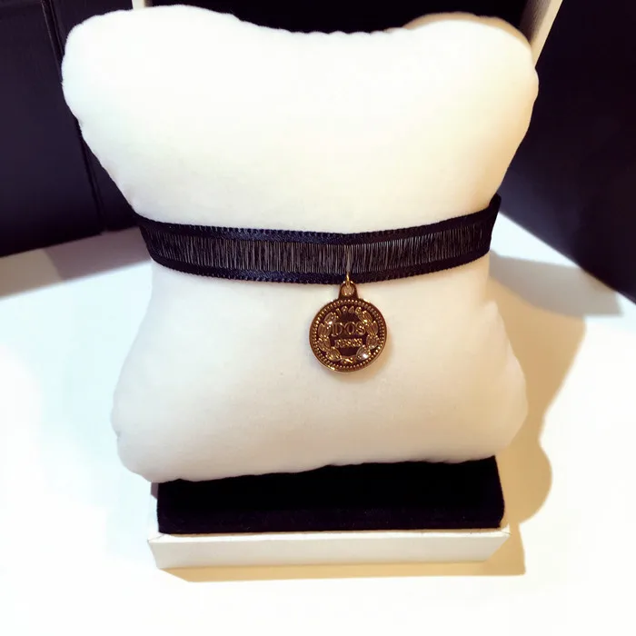 

NAWEILY Newest Black Lace Choker Necklace Clavicle Short Coin Pendant Necklaces For Women Bijoux Fashion Jewelry Gift NWLN367