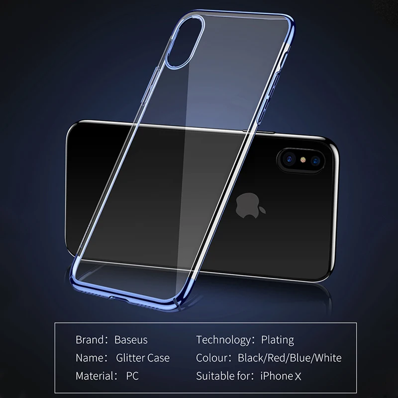 Роскошный пластиковый чехол Baseus для iPhone X защитный ультратонкий телефона