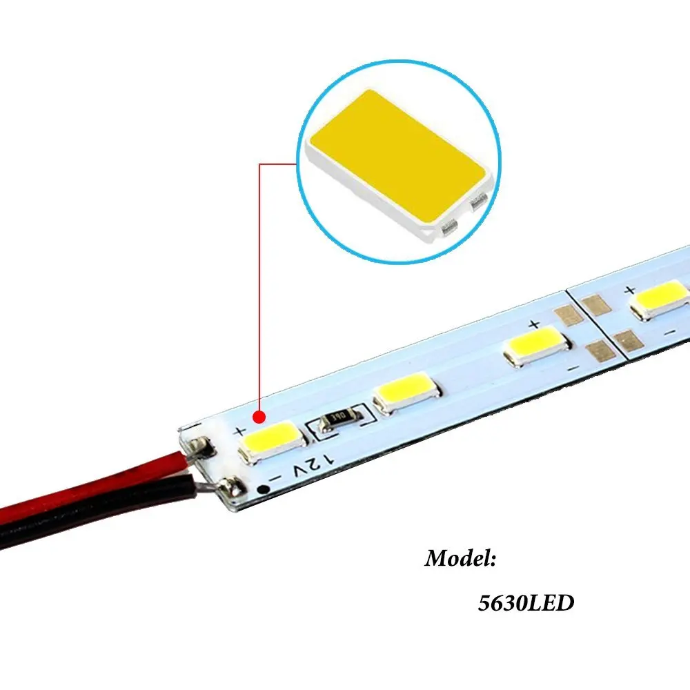 10 шт. 50 м 5630 Светодиодная полоса постоянного тока 12В 36leds не водонепроницаемый