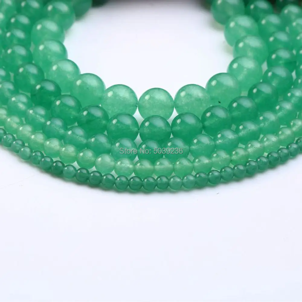 Wholesale Shallow Green Jades Beads Natural Stone Loose Spacer for Jewelry Making Necklace Bracelet DIY 4-12mm | Украшения и