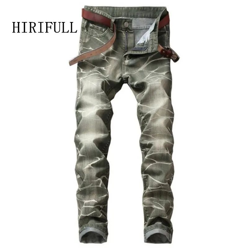 HIRIFULL высокое качество Ретро стиль мужские джинсы вареные тонкие обтягивающие