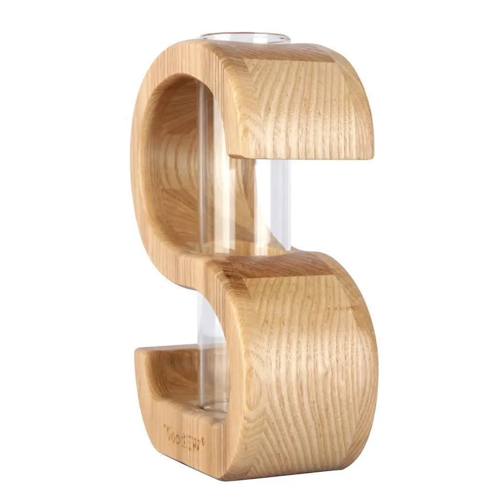 Декор для дома креативная деревянная и стеклянная ваза посадки воды стеклянный