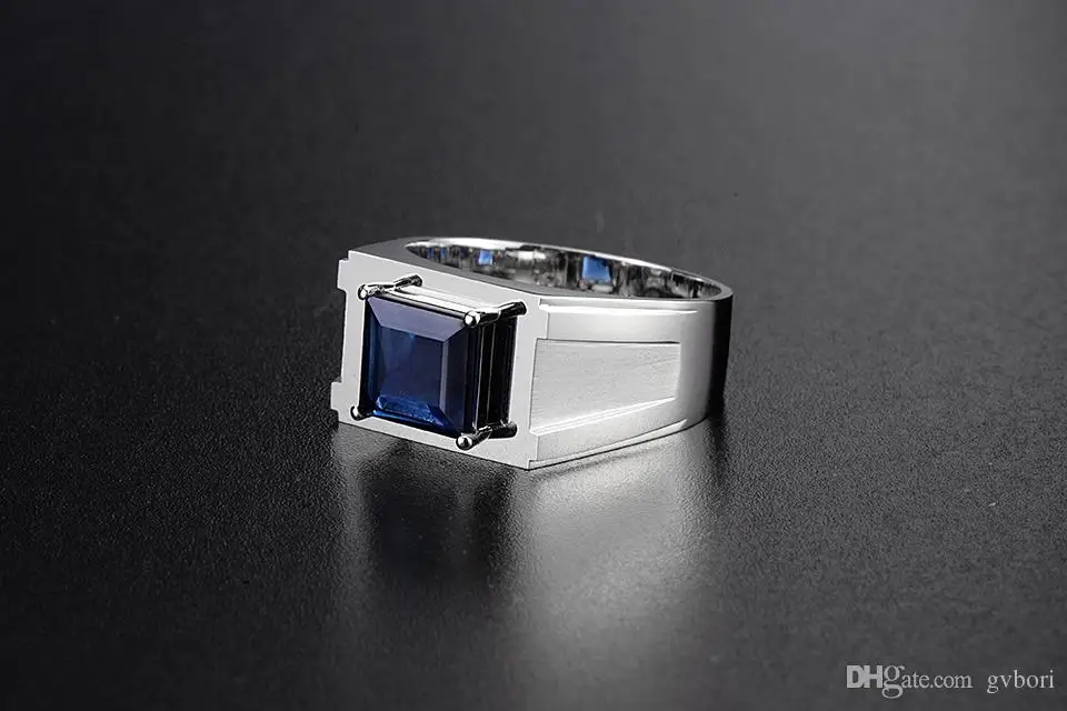8 грамм золота 1.53ct натуральный сапфир 18 К золото мужское кольцо Свадебные ювелирные изделия, обручальное кольцо дизайн