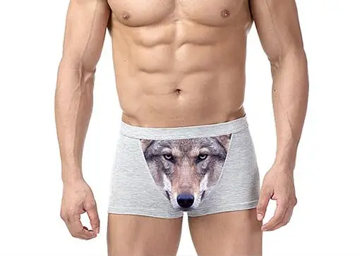 grey wolf Мужские шорты-боксеры с 3D рисунком волка, мужское нижнее белье, модальное нижнее белье, мужские трусы с принтом животных, GayCalzoncillos Algodon Hombre - Цвет: grey wolf
