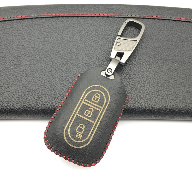 Кожаный чехол с 3 кнопками для Nissan Qashqai Micra Juke X-Trail Navara Note Tiida Pathfinder Holder - купить по