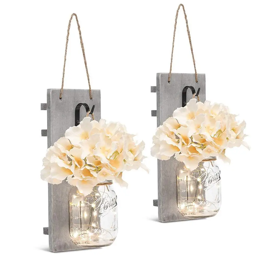 Простой светильник в виде травы бутылки цветов деревенский настенный деревянная