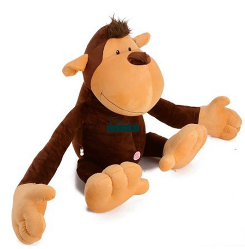 

Dorimytrader 150cm Huge Cute Simulated Animal Gorilla Plush Toy 59'' Stuffed Soft Orang Monkey Ape Pillow Kids Play Doll DY61524