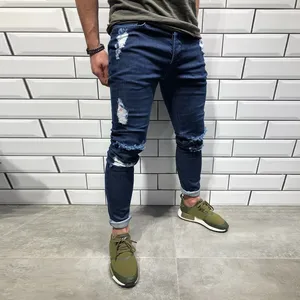 Мужские джинсы с дырками на коленях, с молниями, маленькие ноги, homme de marque и штаны kot pantoron erkek #5N16 # F