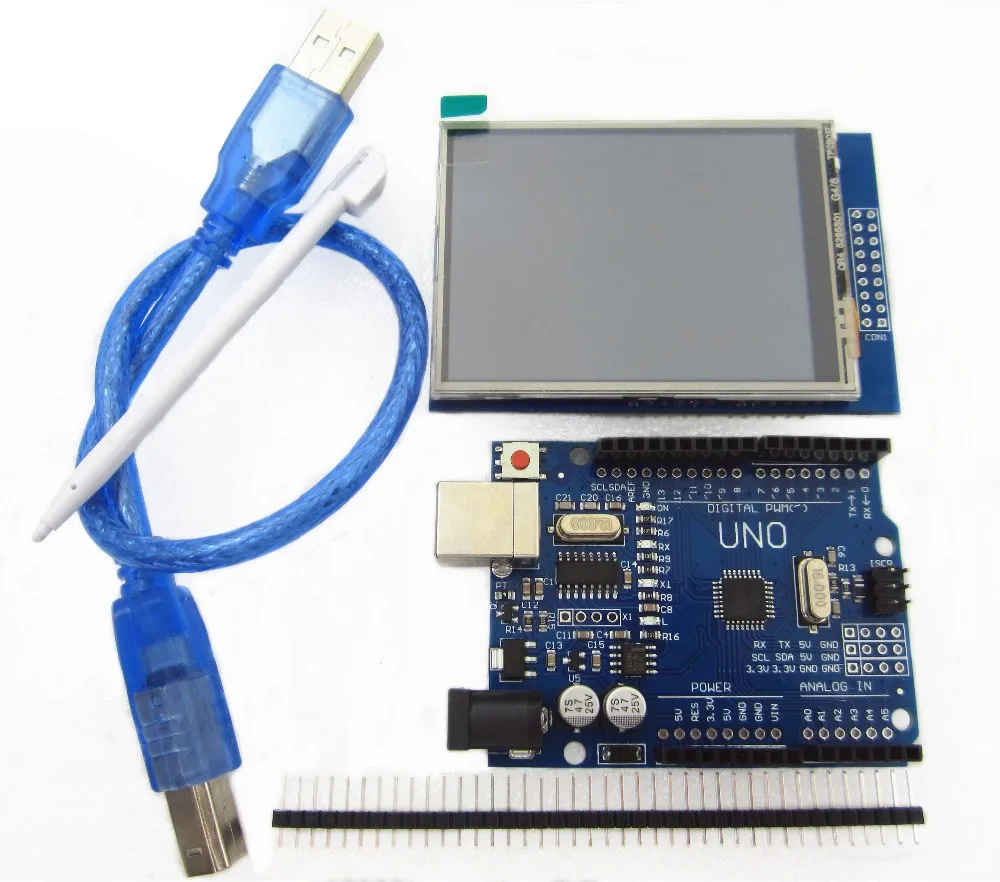 2 8 дюймовый TFT LCD сенсорный экран дисплей модуль + Uno r3 Плата развития совместима UNO