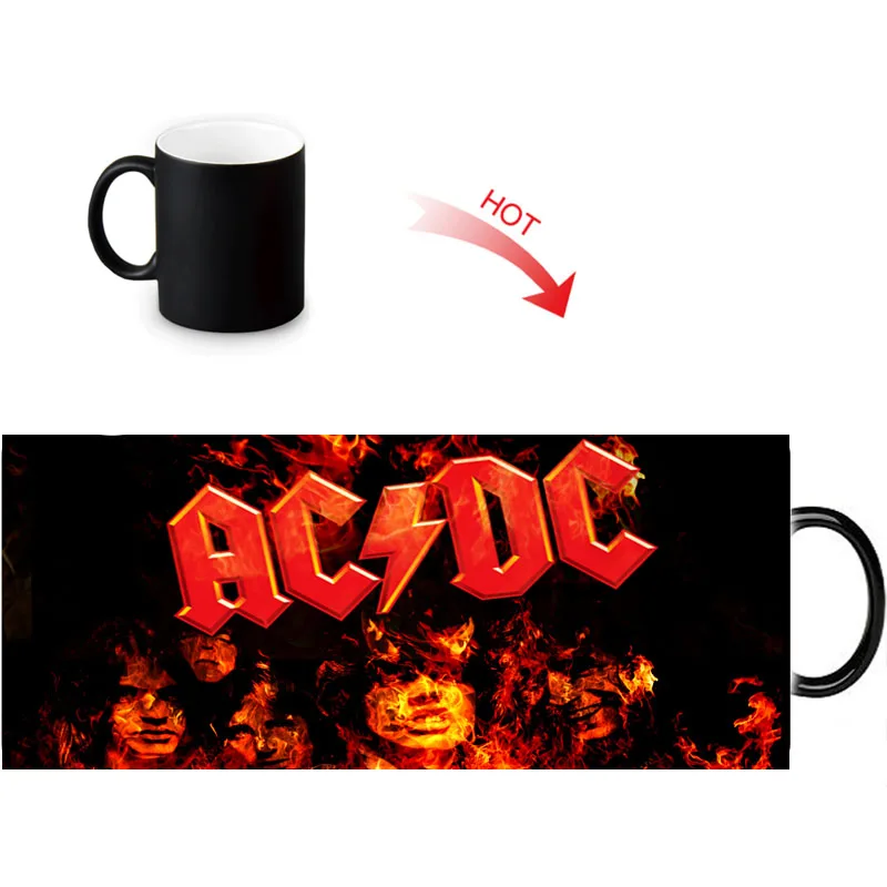Веселые Волшебные кружки с узором AC DC волшебная меняющая цвет кружка для кофе