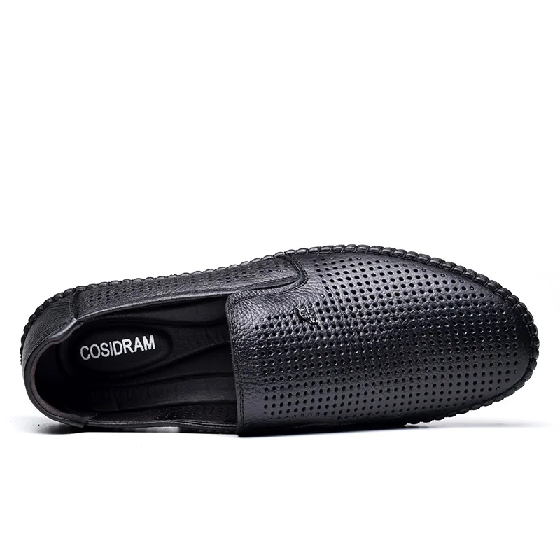 COSIDRAM/мужская повседневная обувь; лоферы из натуральной кожи; дышащие удобные туфли; летняя модная обувь для вождения; SHB-020