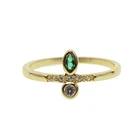 2021 специальные кольца модные золотые цвета Зеленые капли воды Cz Кольцо деликатные для женщин девушек ювелирные изделия простые свадебные подарки на палец