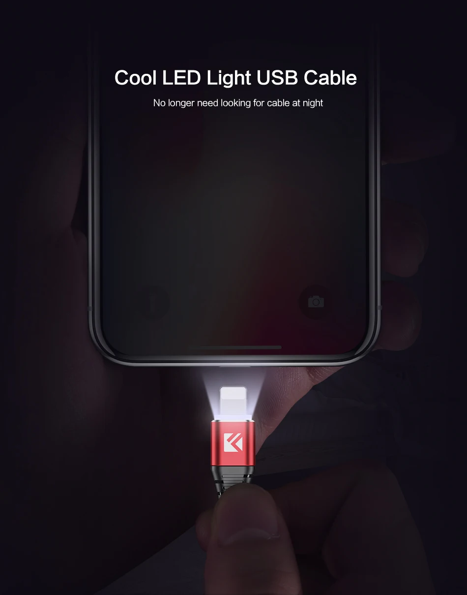 Светодиодный usb-кабель FLOVEME для iPhone X, XS, MAX, XR, 8, 7, 5, 5S, SE, для Lightning-USB, кабель для быстрой зарядки и передачи данных, высокая прочность, 2A