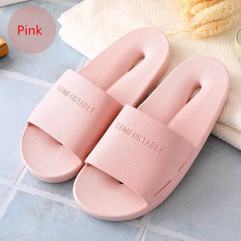 pink Женские домашние тапочки из мягкого ПВХ; дышащая Летняя обувь на плоской подошве; женские домашние шлепанцы; нескользящие Тапочки для ванной - Цвет: pink