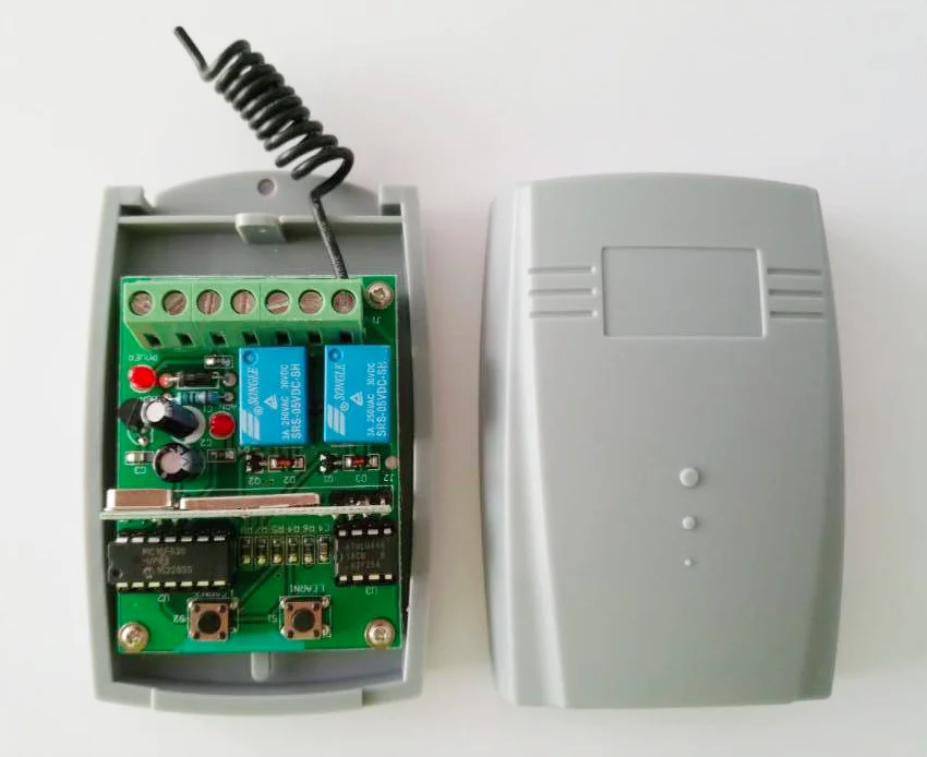 Универсальная 2 канальная Беспроводная гаражная дверь 433 МГц 12 В/24 В приемник с