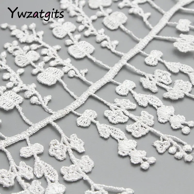 Ywzatgits 1y/лот 13 см Белый Вышивка кисточки цветок кружево отделка ленты DIY ткань одежды свадебные Швейные аксессуары YN0509