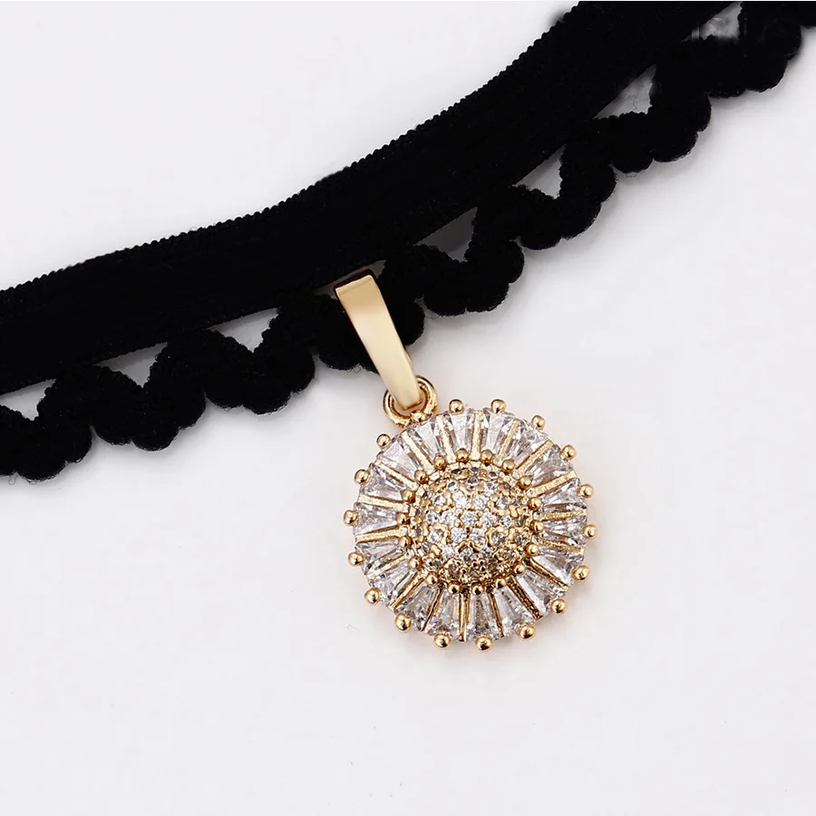 Колье за шею женская одежда аксессуары черного кружева татуировки готический