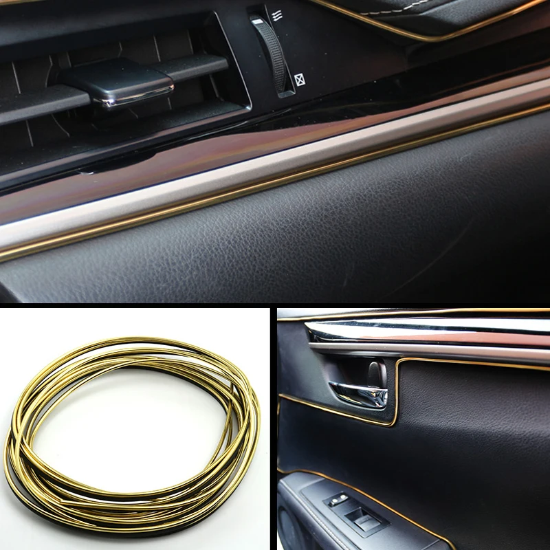 Гибкие автомобильные аксессуары 5 м молдинги для салона автомобиля приборной