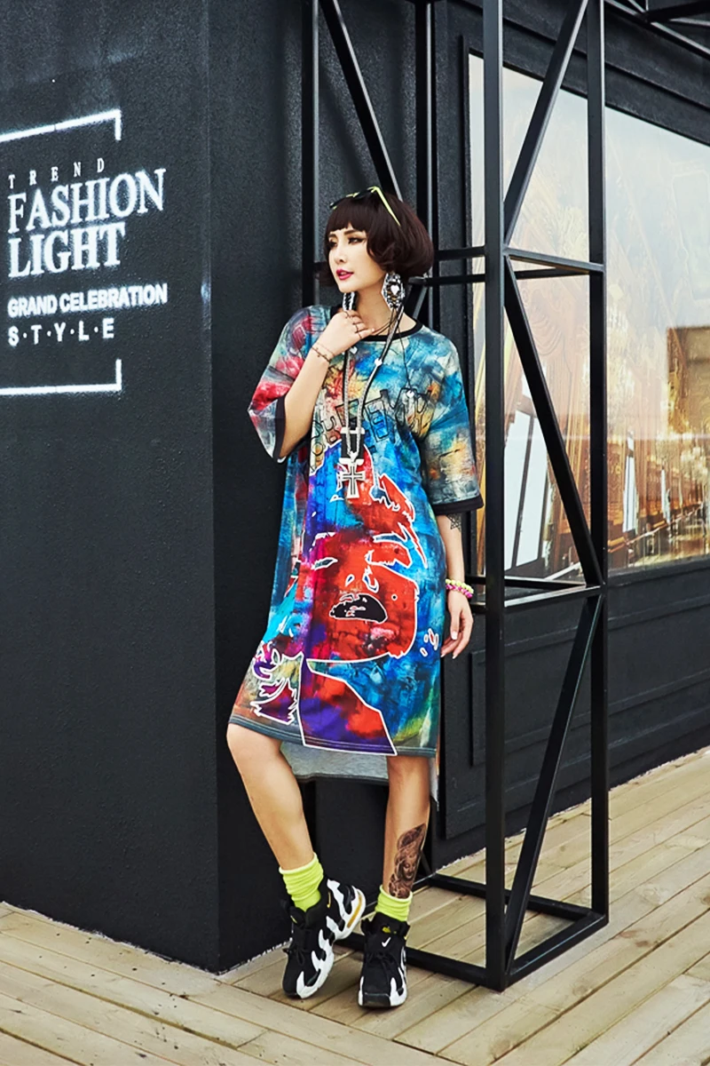 Новая футболка с коротким рукавом в стиле хип-хоп женская модная большого