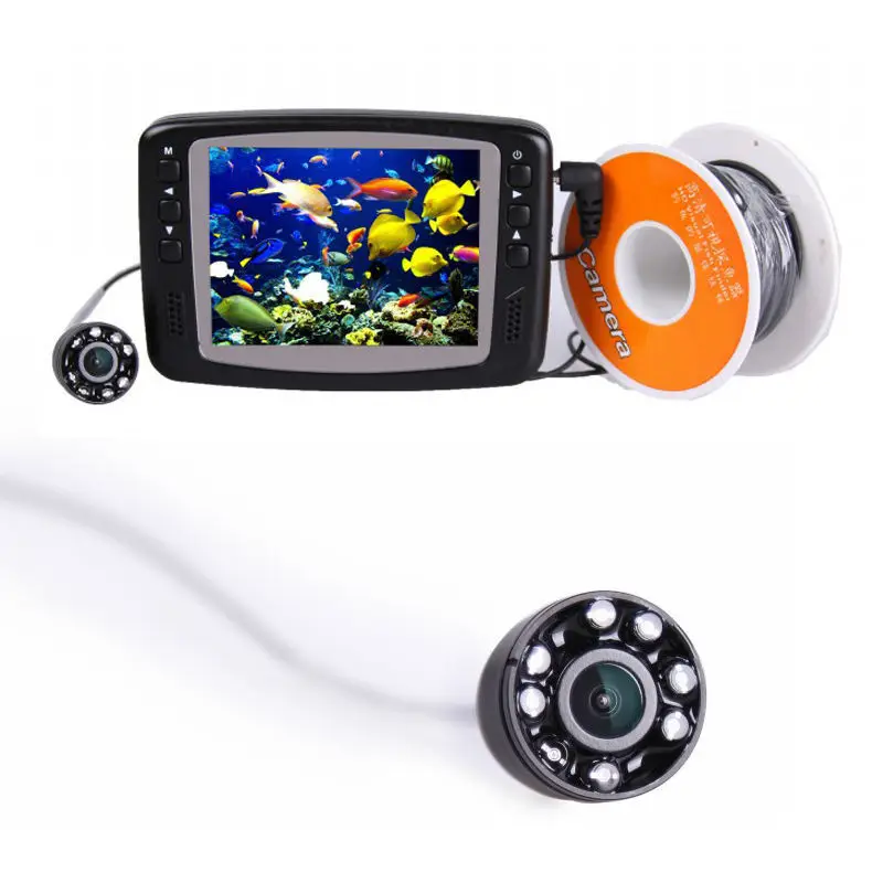 

Waterproof Monitoring System Underwater Camera For Fishing Video Fish Finder 3.5'' Color LCD Monitor 8 LED Light 15m Cable