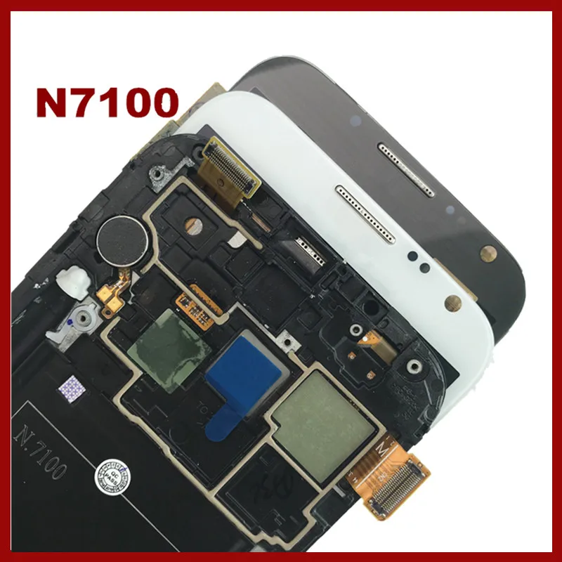 С рамкой N7100 LCD для SAMSUNG Galaxy Note 2 Note2 супер AMOLED протестированный экран сенсорный