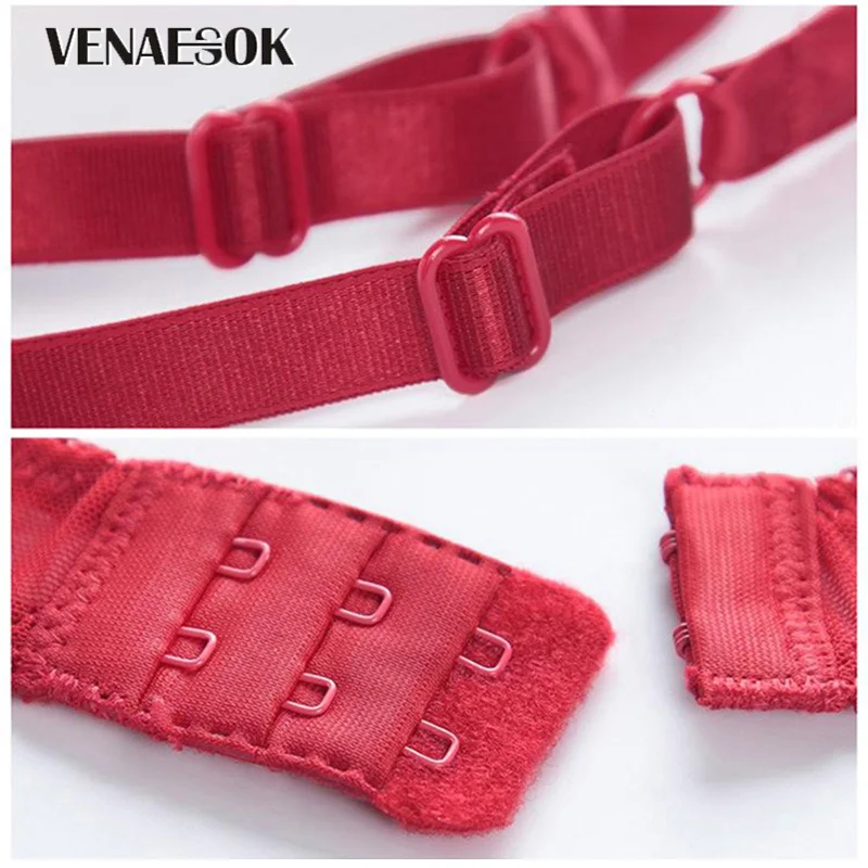 Женский кружевной комплект нижнего белья красный хлопковый с чашечками A B C пуш