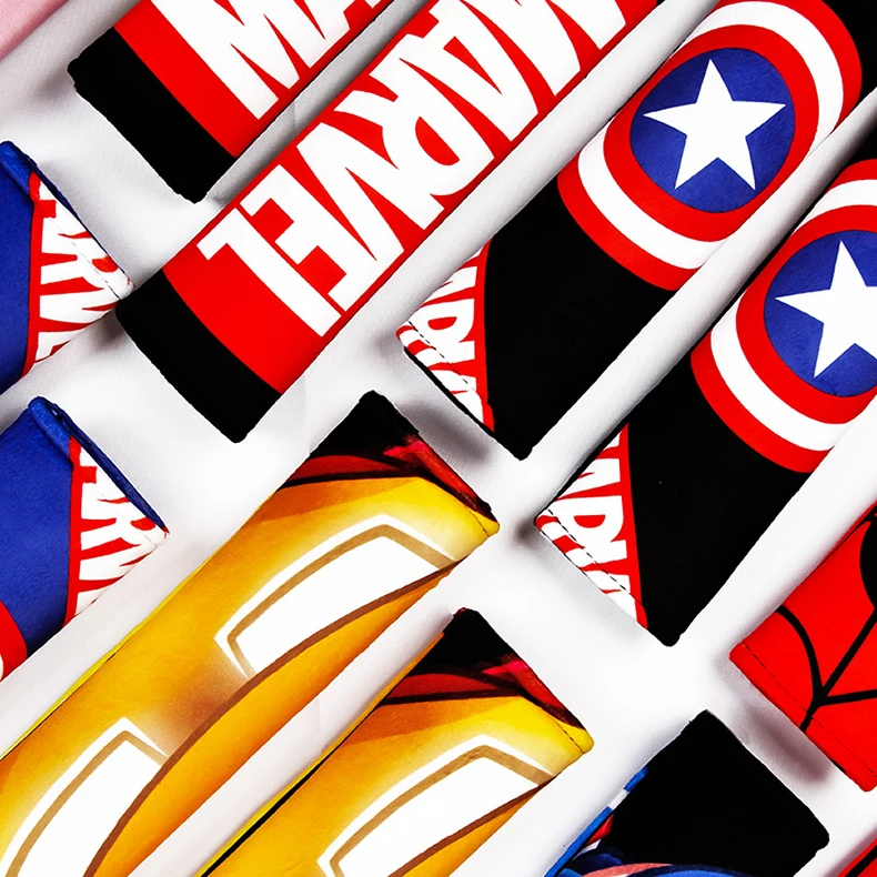1 шт. чехол для ремня безопасности с героями мультфильма Marvel, защита для автомобильных плеч, универсальные автомобильные ремни безопасности, наплечная накладка, чехлы для автомобильных ремней безопасности