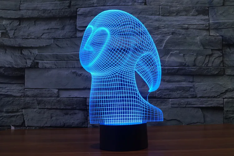 Призрак 3D USB Led ночник 7 цветов меняющая Рождественское настроение лампа