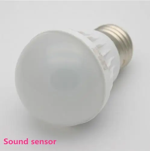Движения PIR Сенсор лампа 3W 5W 7W 9W E27 220V Светодиодная звук Авто Смарт инфракрасная