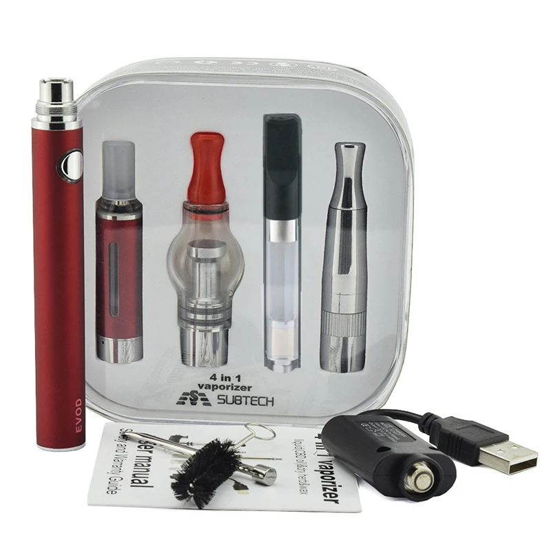 E cigarette SUB 4 in 1 Vaporizer with Baterry Atomizers for liquid Wax CBD oil and Dry Herb | Электроника