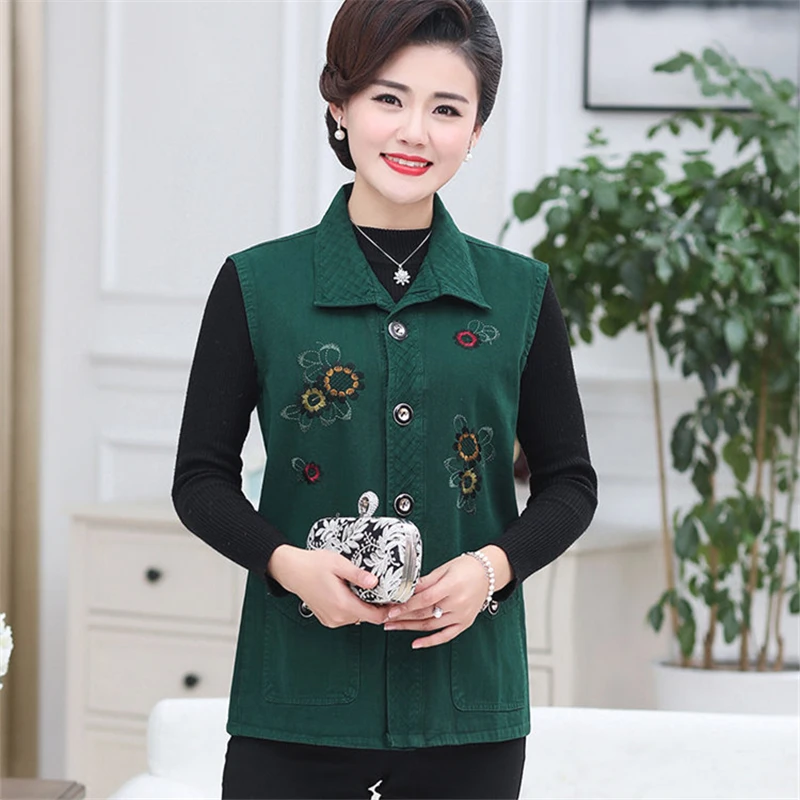 Модный женский жилет на весну и осень новинка куртка без рукавов с цветочной