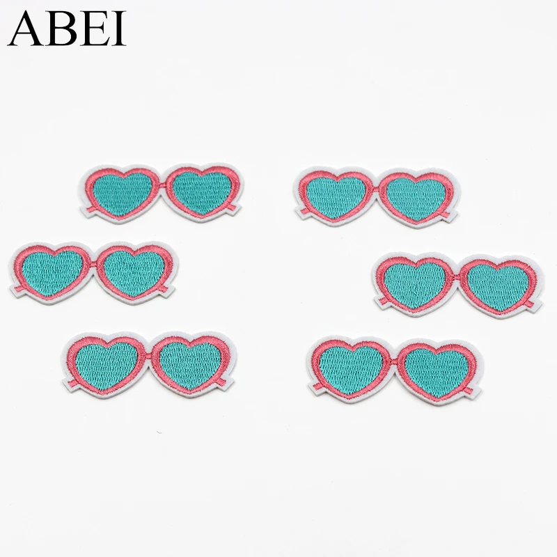 10 шт./лот термоклейкие солнцезащитные очки в форме сердца нашивки с мультяшной