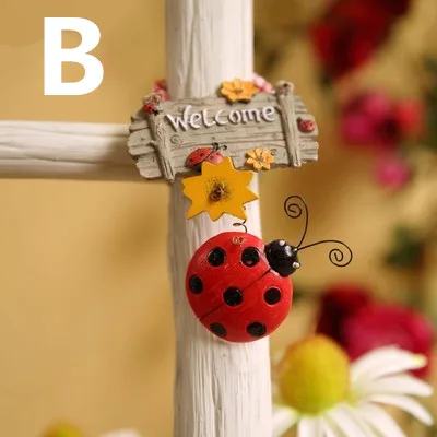 B Смоляная доска для украшения сада Божья коровка - Цвет: B